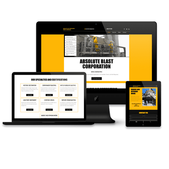 A responsive site for a mobile company in the commercial and industrial industry