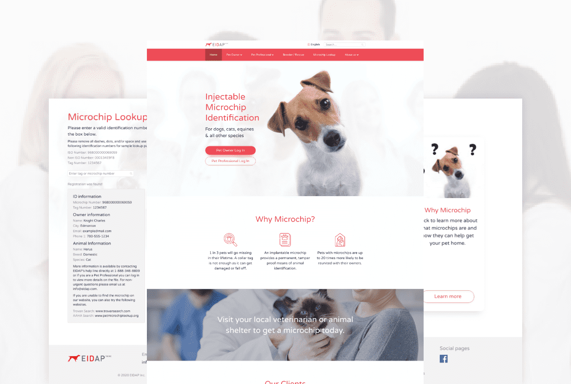 a newly designed website that allows you to track your pet